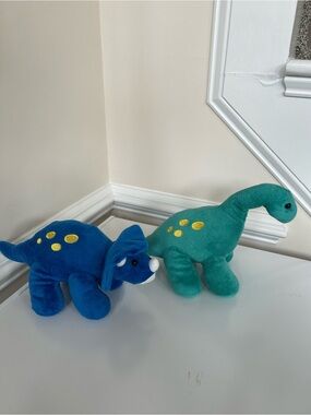 Bundle of 2 Triceratops & Brachiosaurus Prextex Dinosaur Plush EUC